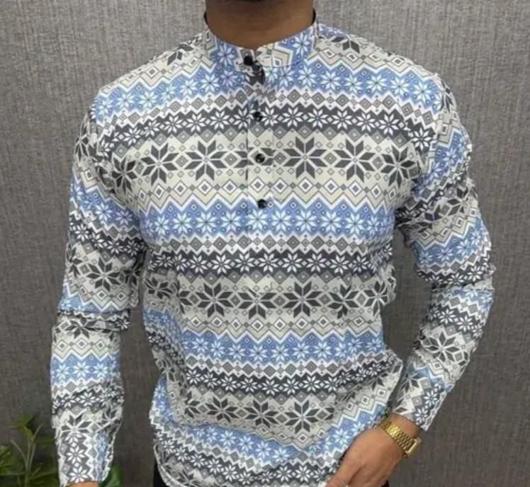 Men's Printed Spread Collar Casual Shirt Multicolor it3qpj-2a