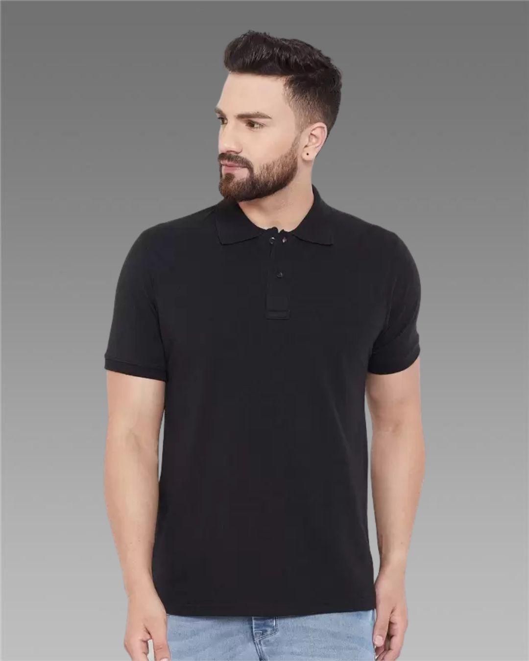 Cotton Blend Solid Half Sleeves Polo T-Shirt it3qpj-2a