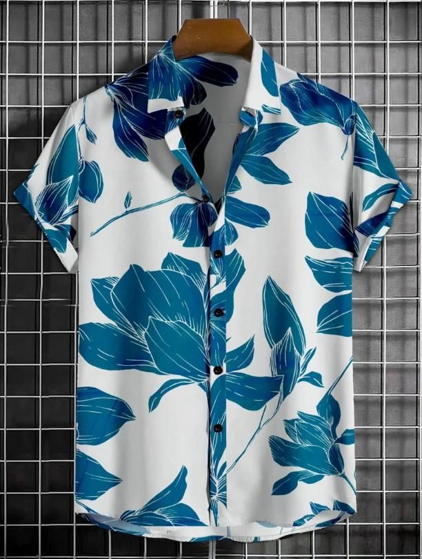 Men's Printed Half Sleeves Regular Collar Casual Shirt it3qpj-2a