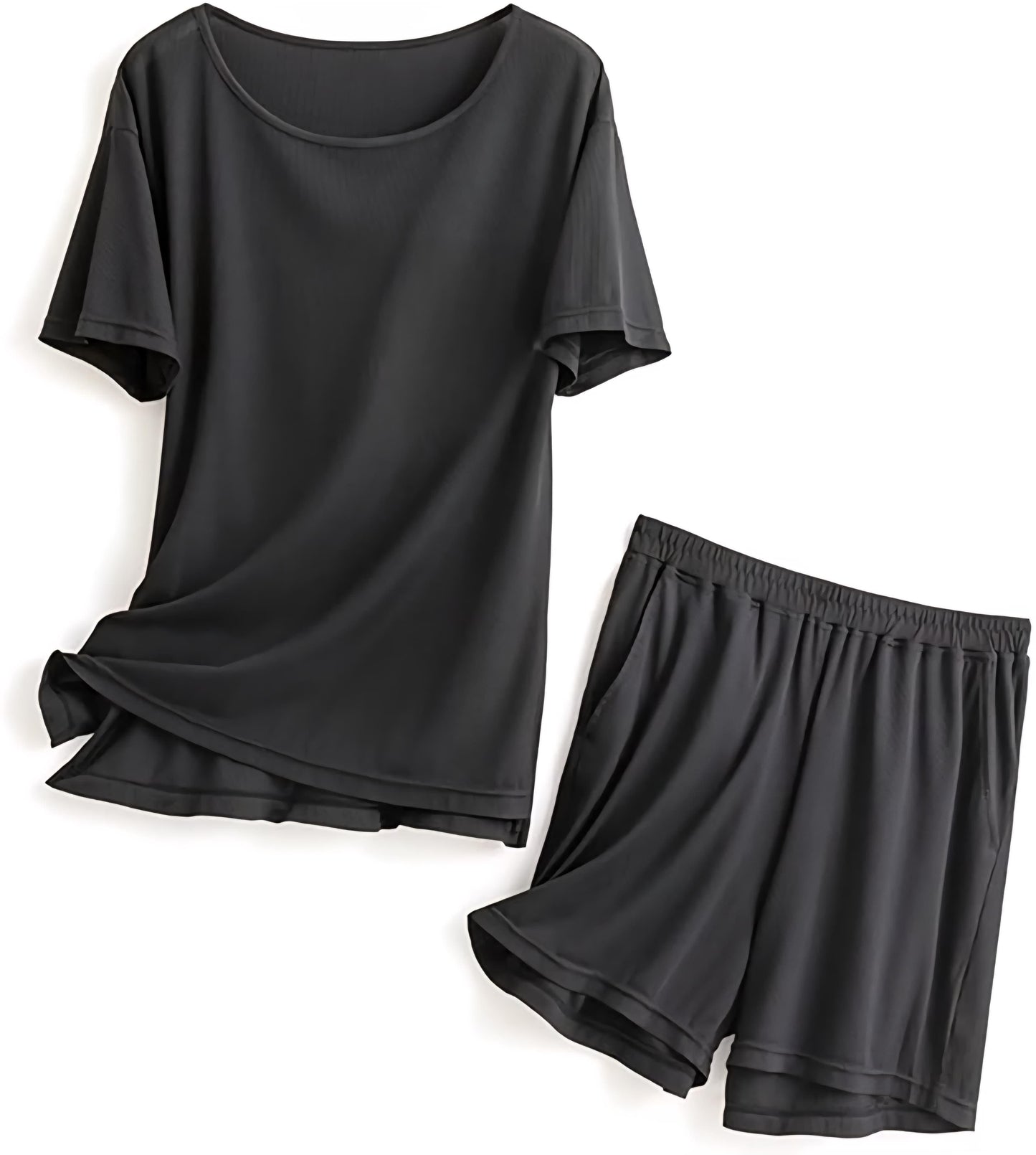 Solid Couple Co-Ord Set (T-Shirt & Shorts) it3qpj-2a