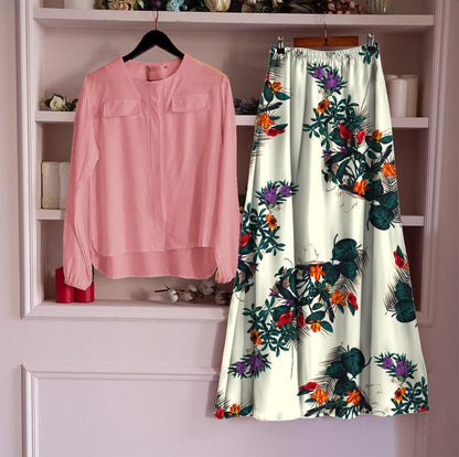 Women Rayon Top with Skirt Sets leon