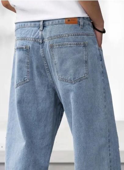 Men's Loose Fit Mid Rise Light Blue Jeans it3qpj-2a