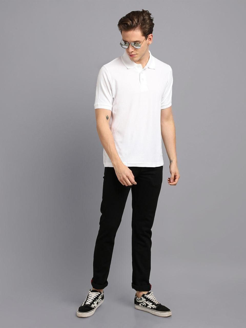 Matte Solid Half Sleeves Men's Polo T-Shirt it3qpj-2a