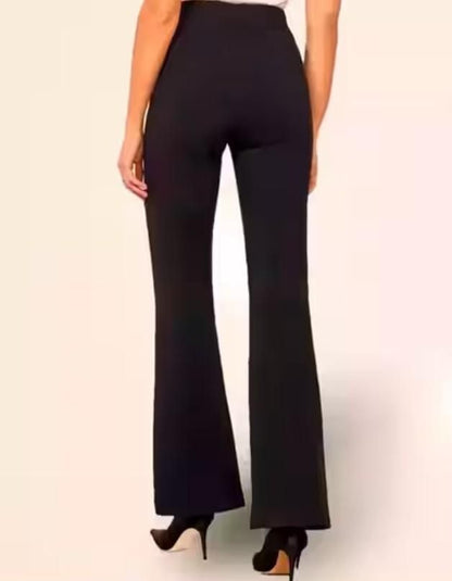Women's Nontransparent Fabric Classic-Stylish Pant Black leon