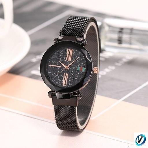 Elegant Black Mesh Strap Women's Wristwatch it3qpj-2a