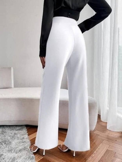 Women's Nontransparent Fabric Classic-Stylish Pant White leon