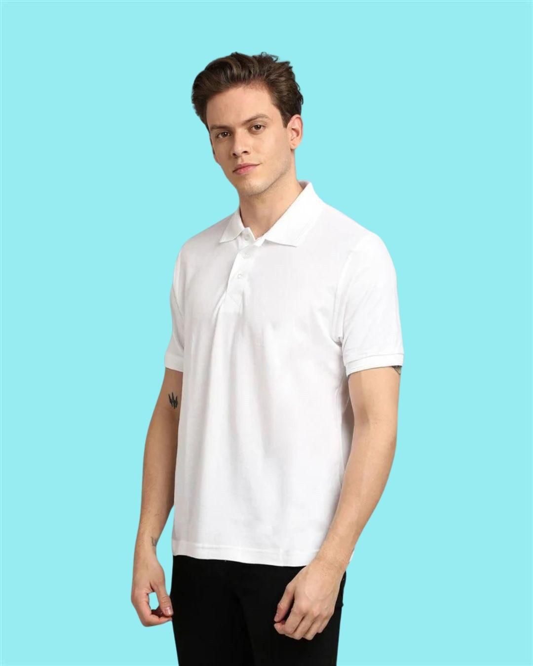 Matte Solid Half Sleeves Men's Polo T-Shirt it3qpj-2a