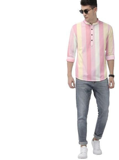 Men's Color Block Spread Collar Casual Shirt it3qpj-2a