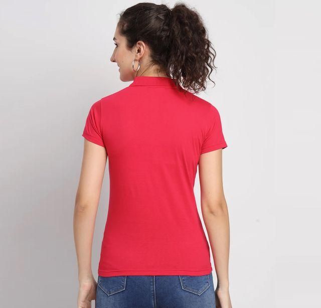 Ketex Red Cotton Blend Polo Neck Tshirt leon