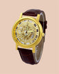 Unique Gold Dial Leather Analog Watch - for Men it3qpj-2a