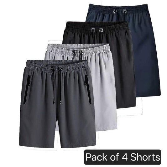 Combo of 4 Men's Stretchable Cotton Shorts leon