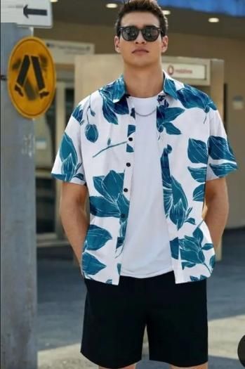Men's Printed Half Sleeves Regular Collar Casual Shirt it3qpj-2a