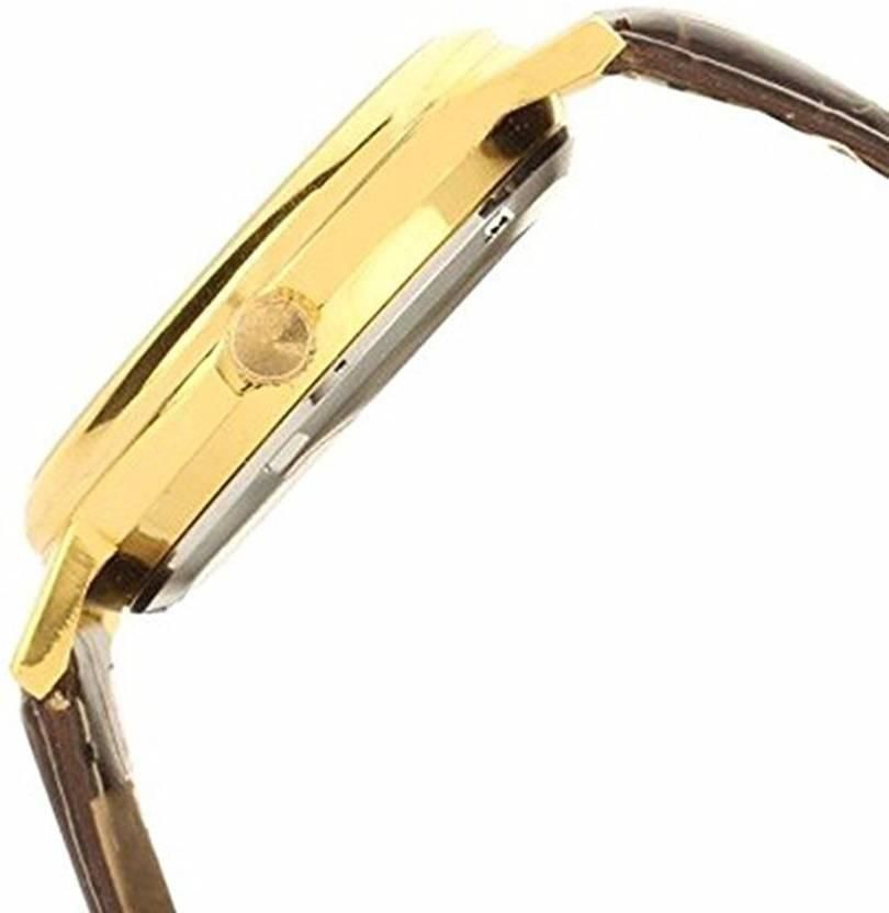 Unique Gold Dial Leather Analog Watch - for Men it3qpj-2a