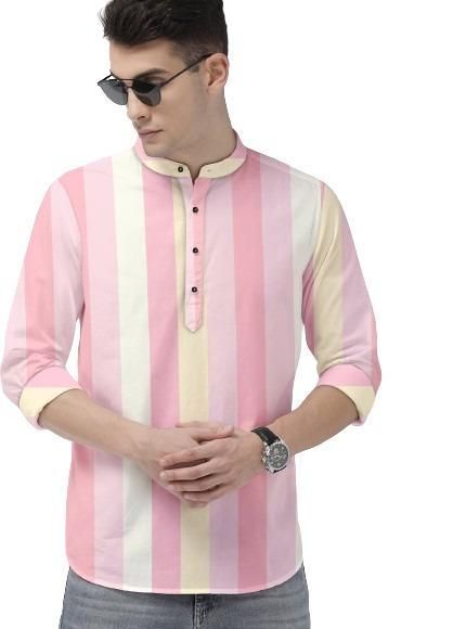Men's Color Block Spread Collar Casual Shirt it3qpj-2a