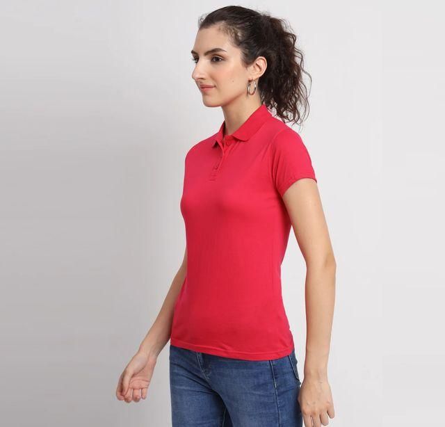 Ketex Red Cotton Blend Polo Neck Tshirt leon