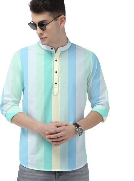 Men's Color Block Spread Collar Casual Shirt it3qpj-2a