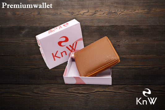 KnW Wallet Leather tan round zip it3qpj-2a