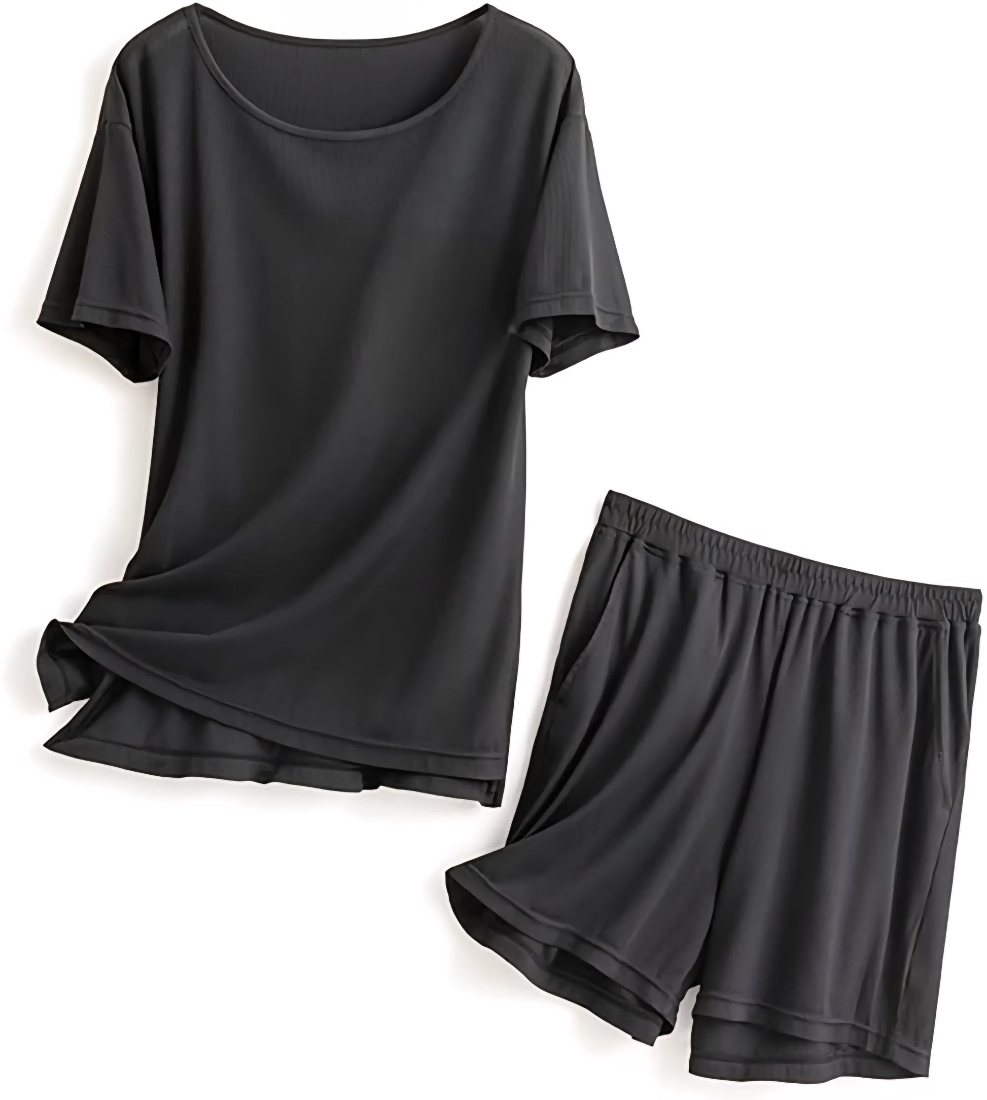 Solid Couple Co-Ord Set (T-Shirt & Shorts) it3qpj-2a