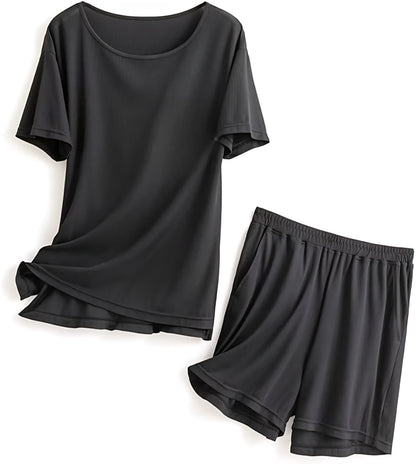 Solid Couple Co-Ord Set (T-Shirt & Shorts) it3qpj-2a