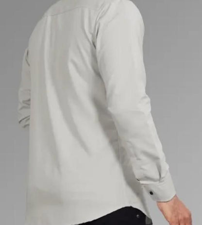 Men's Solid Satin Stylish Casual Shirt Grey it3qpj-2a