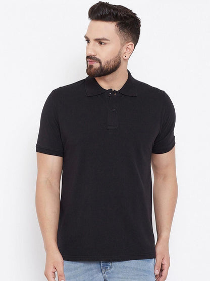 Cotton Blend Solid Half Sleeves Polo T-Shirt it3qpj-2a
