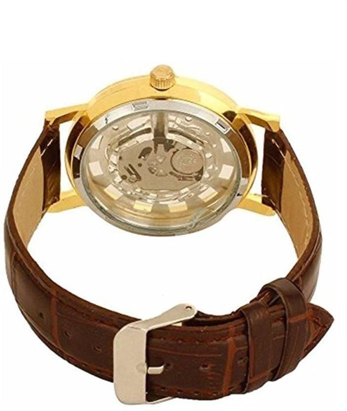 Unique Gold Dial Leather Analog Watch - for Men it3qpj-2a