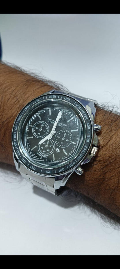 Men Silver Stainless Steel Strap Watch it3qpj-2a