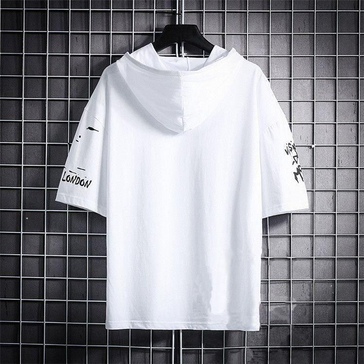 TRYTHIS Cotton Color Block Half Sleeves Hooded Neck Mens T-Shirt it3qpj-2a