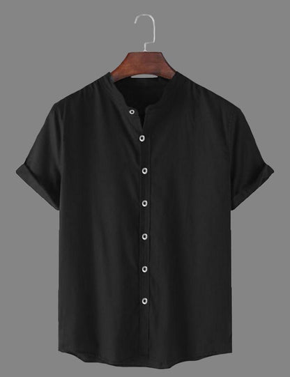 TRYTHIS Cotton Solid Half Sleeves Polo Neck Mens Shirt it3qpj-2a
