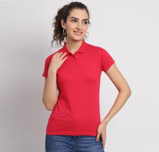 Ketex Red Cotton Blend Polo Neck Tshirt leon