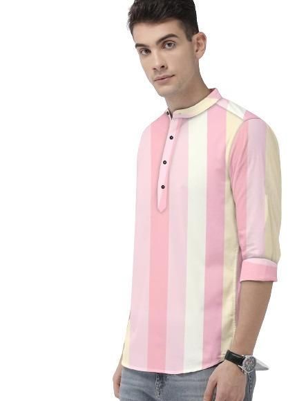Men's Color Block Spread Collar Casual Shirt it3qpj-2a